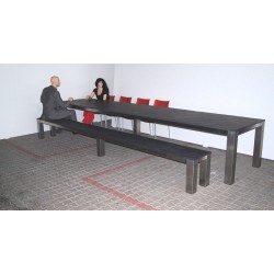Tisch und Sitzbank aus Schiefer in XXXL